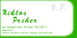 miklos priher business card